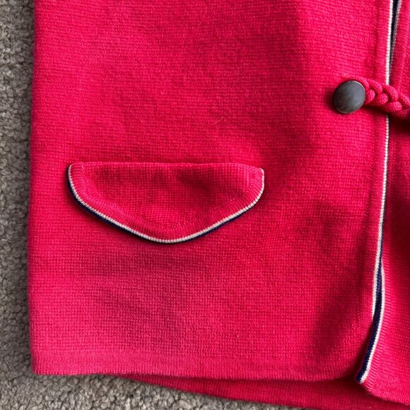 Vintage Banff Cardigan Sweater Girls 8 Made‎ In Italy Pink Varsity Academia - Picture 4 of 7